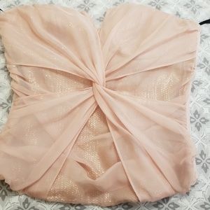 Pink bebe strapples blouse